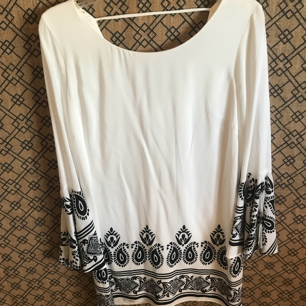 White and black dress